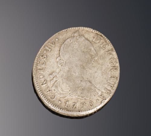 MONEDA DE PLATA CARLOS IV BUSTO C.III 1790 I.J ORDINAL IV L