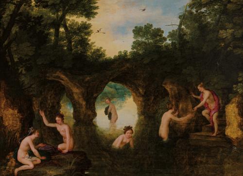 ADRIAN VAN STALBEMT (Amberes, 1580 - 1662), Baño de ninfas,