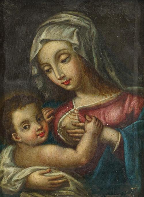 ESCUELA FLAMENCA S. XVII, Virgen de la leche , Óleo sobre c