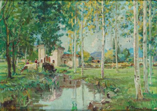 JOAQUÍN MARSILLACH (Gerona, 1905 - 1986), Paisaje , Óleo so