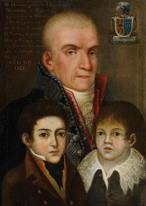 ESCUELA LEVANTINA S. XIX , Retrato de D. Hermenegildo con s