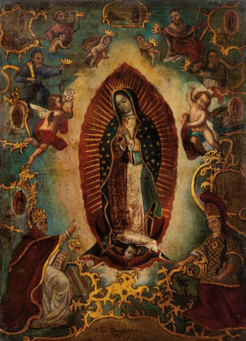 233   -  <p><span class="object_author">PEDRO LÓPEZ CALDERÓN (Activo en Méjico primera mitad del siglo XVIII) - Coronación de la Virgen de Guadalupe</span></p>