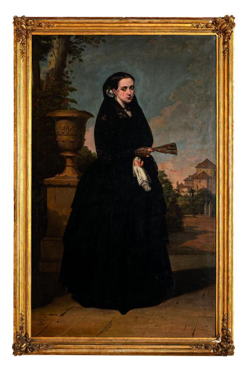 JOAQUÍN DOMÍNGUEZ BECQUER (Sevilla, 1817 - 1879), Retrato d