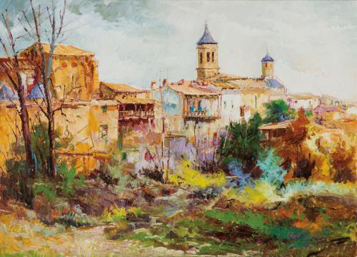 ESCUELA ESPAÑOLA S. XX, Paisaje , Óleo sobre lienzo 